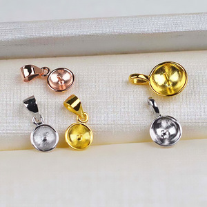 Pendentif en argent S925 avec perle de 10-11 mm, accessoires tendance pour femmes, matériel de fabrication de bijoux semi-finis, composants - Product Image 1