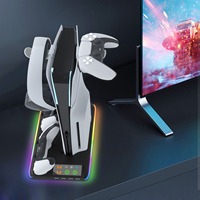 Accessoires de jeu professionnels d'usine, support de chargeur double pour manette, console de jeu, ventilateur de refroidissement multifonction pour PS5 / Slim