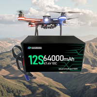 Batterie lithium-ion à semi-conducteurs haute capacité 274Wh/kg 64000mAh 55000mAh 6S/12S 10C pour drones à voilure fixe et aéronefs EVTOL