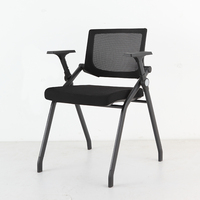 Chaise de bureau pliable en tissu et en plastique moderne et peu encombrante de Foshan pour salle de formation, utilisation avec tablette