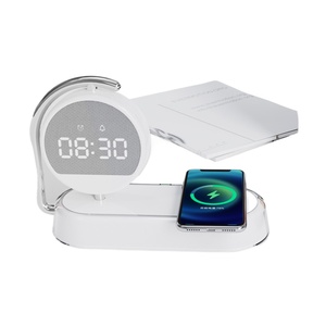 3 Trong 1 Thông Minh Không Dây Sạc Nhanh 15W Nhanh Chóng Sạc LED Bàn Đêm Đèn Điện Thoại Di Động Đồng Hồ Báo Thức Với 10W Công Suất Đầu Ra - Product Image 3