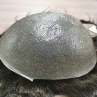 Mince PU Peau Invisible Cheveux Système V-loop Toupee Perruques Durables pour Hommes 100% Unité de Système de Cheveux Humains avec Clip
