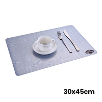 Napperons rectangulaires en PVC RNPT Starry Silver 30x45cm, aspect texturé subtil, coins arrondis, pour tables de restaurant