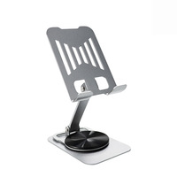 Alliage 360 °   Support de téléphone rotatif, support de bureau pliable réglable en métal pour smartphones