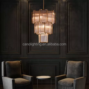 2025 stile speciale 3 strati lampada a sospensione rotonda in oro moderno lampadario a forma di Home Hotel per la hall lungo lampadario di cristallo - Product Image 5