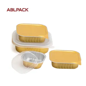 Golden Disposable Barbecue Aluminum Foil Container Cake Oem Rectangle Food Aluminum Container Foil