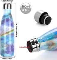 Termo de Acero Inoxidable 304 con Diseño Floral y Mármol, Estilo Bala, Botella de Agua Portátil para Correr, Termo de Vacío