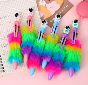 Barato promocional Oficina Negocios Marketing Regalos Plástico Arco Iris 6 colores Bolígrafos Felpa Estilo Papelería - Product Image 4