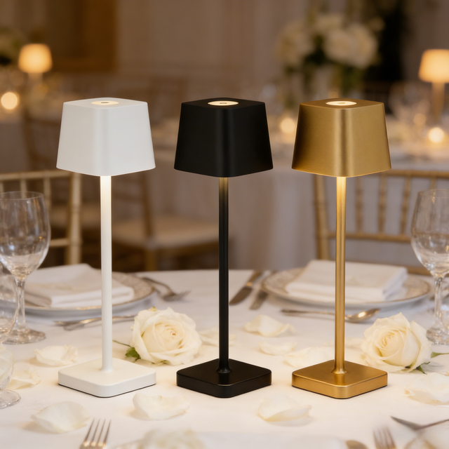 Portable Vintage LED Touch Table Lamps Restaurant Outdoor Night Lights Cordless Hotel Rechargeable Wireless Metal Desk Lamps