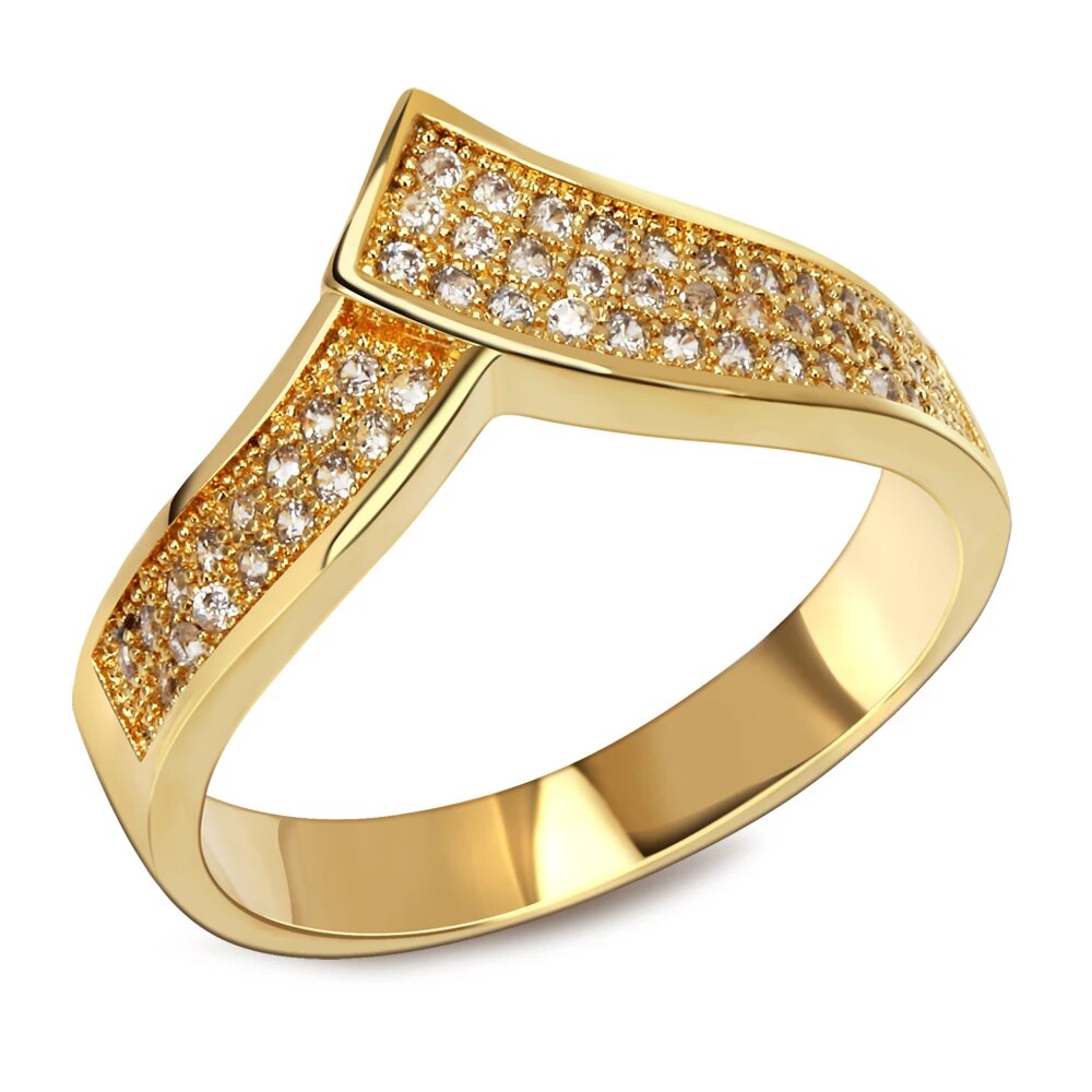 18Kゴールド デザインリング✴︎used ✴︎ 18K Gold plated irregular shape ring / Zayka Jewelry – ZAYKA