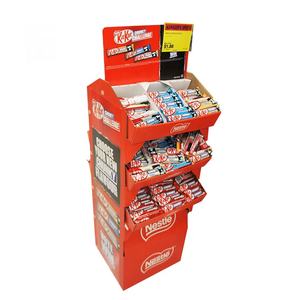 Stand Display Lantai Rak Kardus Promosi Kustom Ritel Cetak Penuh Warna untuk Makanan Ringan - Product Image 6