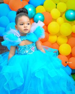 Bleu princesse robes de demoiselle d'honneur <span class=keywords><strong>robe</strong></span> de bal Tulle volants personnalisé <span class=keywords><strong>petite</strong></span> <span class=keywords><strong>robe</strong></span> de baptême d'anniversaire de reconstitution historique de Noël - Product Image 3