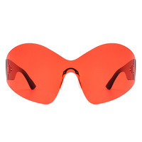 S2126 Lunettes de soleil Y2K tendance 2025 pour hommes et femmes, monture large, verre monobloc, lunettes de soleil futuristes style millénaire
