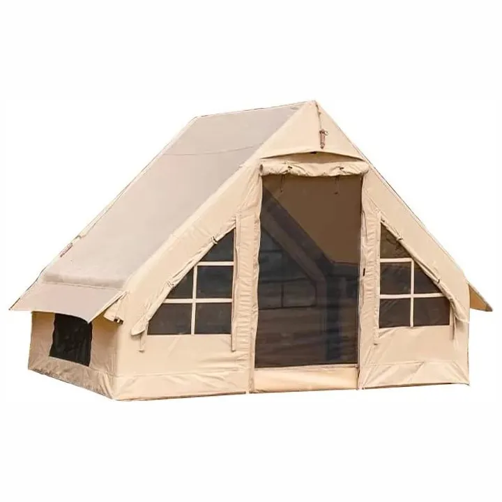 OEM/ODM 4 sezon açık kamp uzatın pamuklu hava direği glamping şişme ev çadır