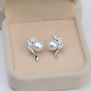 Boucles d'oreilles Wenchi Han en argent S925, plume longue, 5-12 perles, avec trou, perle pour bijoux DIY, accessoires, 891, modèle 16291 - Product Image 1