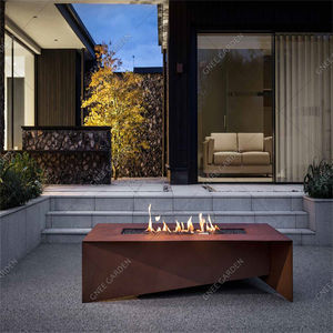 Corten Steel <b>Fire</b> Bowl Outdoor Decorative Garden Treasure <b>Fire</b> <b>Pit</b> <b>with</b> <b>Gas</b> Ignition System for Backyard Gatherings - Product Image 6