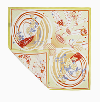 Bandana carrée en satin imprimé floral personnalisé en gros pour décorations de mariage et de fête avec logo personnalisé