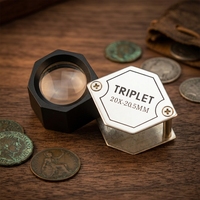 Loupe professionnelle pour gemmes 20X, loupe pliable à main en verre optique 20,5 mm pour l'analyse des fibres textiles