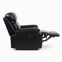 Fauteuil inclinable manuel en cuir PU moderne, confortable, monoplace, avec structure en bois, idéal pour salon et home cinéma - Vente en gros