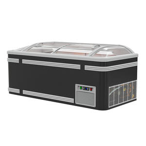 <span class=keywords><strong>Ice</strong></span> <span class=keywords><strong>Cream</strong></span> Shop Porte en verre incurvé noir Crème glacée 850 litres Coffre Congélateur Réfrigérateurs Prix - Product Image 2