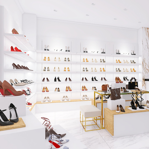 Boutique professionnelle haut de gamme Design d'intérieur Magasin de chaussures au détail Meubles avec présentoirs Supports pour magasin de chaussures - Product Image 1