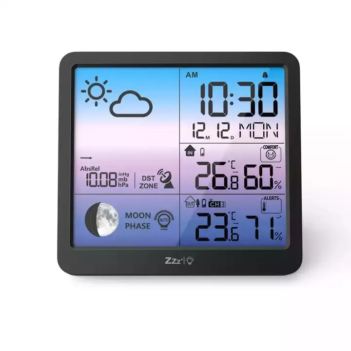 Moon Phase Smart Table Clocks Digital lcd Baby Thermometer hygrometer barometer weather station
