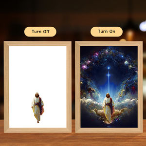 DIY Custom pittura a LED di notte luce di Gesù lampada 4D struttura di Cristo decorazione religiosa regalo cristiano per camera da letto soggiorno parete di casa - Product Image 5