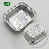 VVG vente en gros récipient en papier d'aluminium plateaux alimentaires jetables personnalisés en papier d'aluminium de qualité alimentaire assiettes en papier d'aluminium avec couvercles
