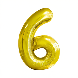 Party Love Number 6 Gold Foil <b>Balloon</b> 100cm Helium Filled Birthday Party <b>Decoration</b> - Product Image 2