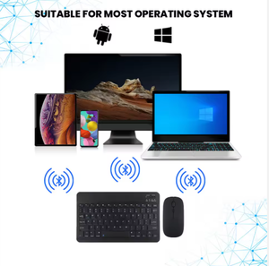 Venta caliente de 10 pulgadas Mini teclado <span class=keywords><strong>Bluetooth</strong></span> inalámbrico Retro Mouse Set Tipo C Teclado Combos Usb Key Board para iPad iPhone Tablet - Product Image 6