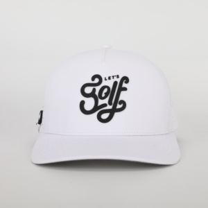 High Quality Customized 5-Panel Baseball Cap Adults Perforated Style Golf <b>Hat</b> Magnet Tee <b>Holder</b> Rubber Logo 100% Polyester - Product Image 2