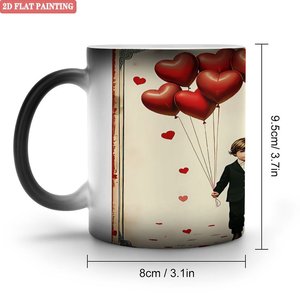 Hot Drink Lover Mug Frosted Black 11oz <b>Ceramic</b> Heat Color Changing Magic <b>Cup</b> - Product Image 1