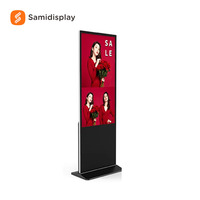 Lecteur multimédia publicitaire Android sur pied de 55 à 65 pouces, écran LCD numérique 4K pour affichage publicitaire en intérieur, kiosque publicitaire