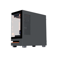 Nouveau design, boîtier de jeu pour ordinateur de bureau MATX de taille moyenne, châssis PC gaming avec bandes lumineuses sur les pieds
