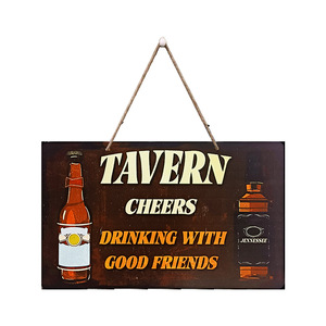 In stock: Vintage wooden bar welcome sign, doorplate, American-style bar entrance wall <b>decoration</b>. - Product Image 4
