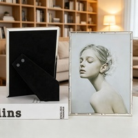Cadre photo en métal de 7 pouces en forme de bambou, bord étroit, minimaliste, pour table et mur, en fer doré, pour la maison