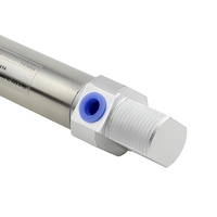 Mini-cylindre pneumatique en acier inoxydable à course réglable, double action, cylindre rond CM2B 25x25 pour l'automatisation
