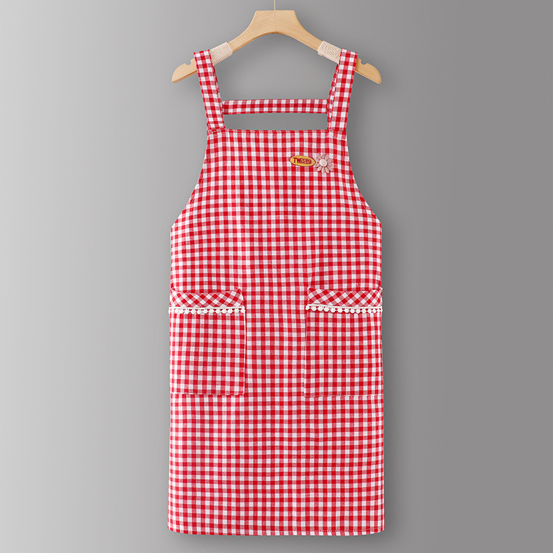 Bretelle en coton RedLC605 à carreaux et petites fleurs.