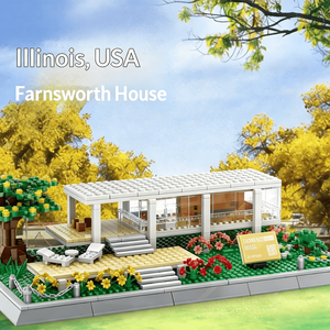 Good Selling Farnsworth House Educational Model Toy American Architectural <b>Plastic</b> Building <b>Blocks</b> Sets 1:1 Scale Creative - Product Image 1
