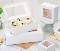 Boîtes cadeaux pour gâteaux avec fenêtre visible, qualité alimentaire, avec poignée – Contenants rectangulaires et carrés en carton personnalisables pour anniversaires et Saint-Valentin