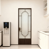 Porte de salle de bain en bois massif de noyer de style Song, esthétique du milieu du siècle, chambre à coucher, salle de douche, cuisine, toilettes, salle de bain, villa, imperméable