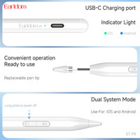 Stylet Earldom Magic Pen pour écrans tactiles, pointe en forme de disque et capuchon magnétique, compatible avec Apple iPad Pro et Samsung Galaxy