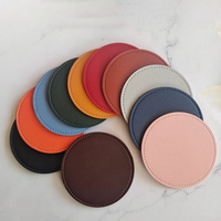 Ensemble de sous-verres personnalisés en cuir PU marron, design sur mesure pour la cuisine