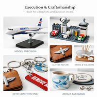 Kit de Regalo de Aviación Personalizado con Modelo de Avión, Accesorios de Viaje, Ropa y Artículos con Temática de Aviación para Programas de Marca