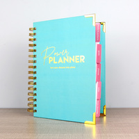 Planificateur robustes de couleur rose avec spirale A5, meilleure vente, pour tous les jours, santé, planificateur hebdomadaire, boîte cadeau, vente en gros