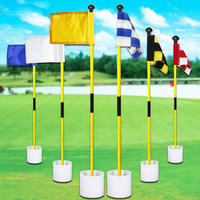 Drapeau de golf de 3 pieds, drapeaux de putting green, ensemble de drapeaux de trou de golf pour la maison, la cour, le jardin, la piste de golf, avec tige de drapeau en nylon