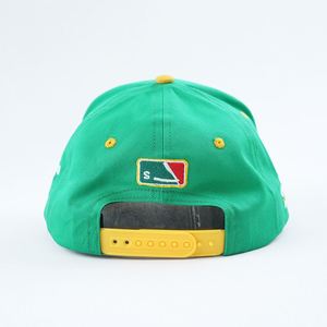 Casquette de baseball en coton de haute qualité à 5 panneaux, vert et blanc crème, avec fermeture snapback, broderie 3D personnalisée, casquette de baseball à 5 panneaux - Product Image 5