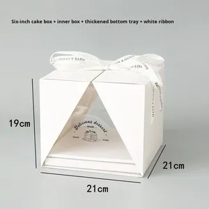 Прозрачная коробка для торта 4/6/8 дюймов для интернет-знаменитостей, с возможностью нанесения логотипа, пищевая упаковка для десертов на день рождения - Product Image 6