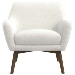 Nouveau fauteuil pivotant Panom blanc en bouclette moderne - Meuble durable et portable pour salon, chambre, salle à manger et hôtel - Product Image 5