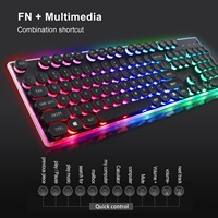 Ensemble clavier et souris rétroéclairés RVB arc-en-ciel, combo de jeu LED, 104 touches, clavier filaire USB, souris de jeu pour PC Gamer